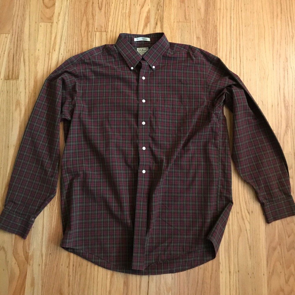 L.L. Bean Button-Up Long Sleeve Plaid Shirt